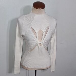 SHEIN / Ivory White Ribbed Knit Top- W Sz 4